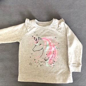 Kids Gray Unicorn Fleece 2T